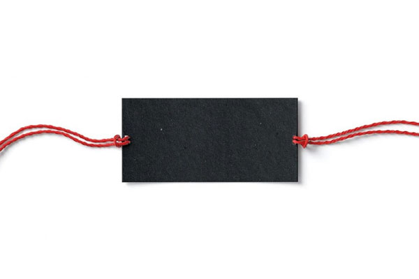 Rectangular Tag with Rope Mockup from a Top View FREE PSD