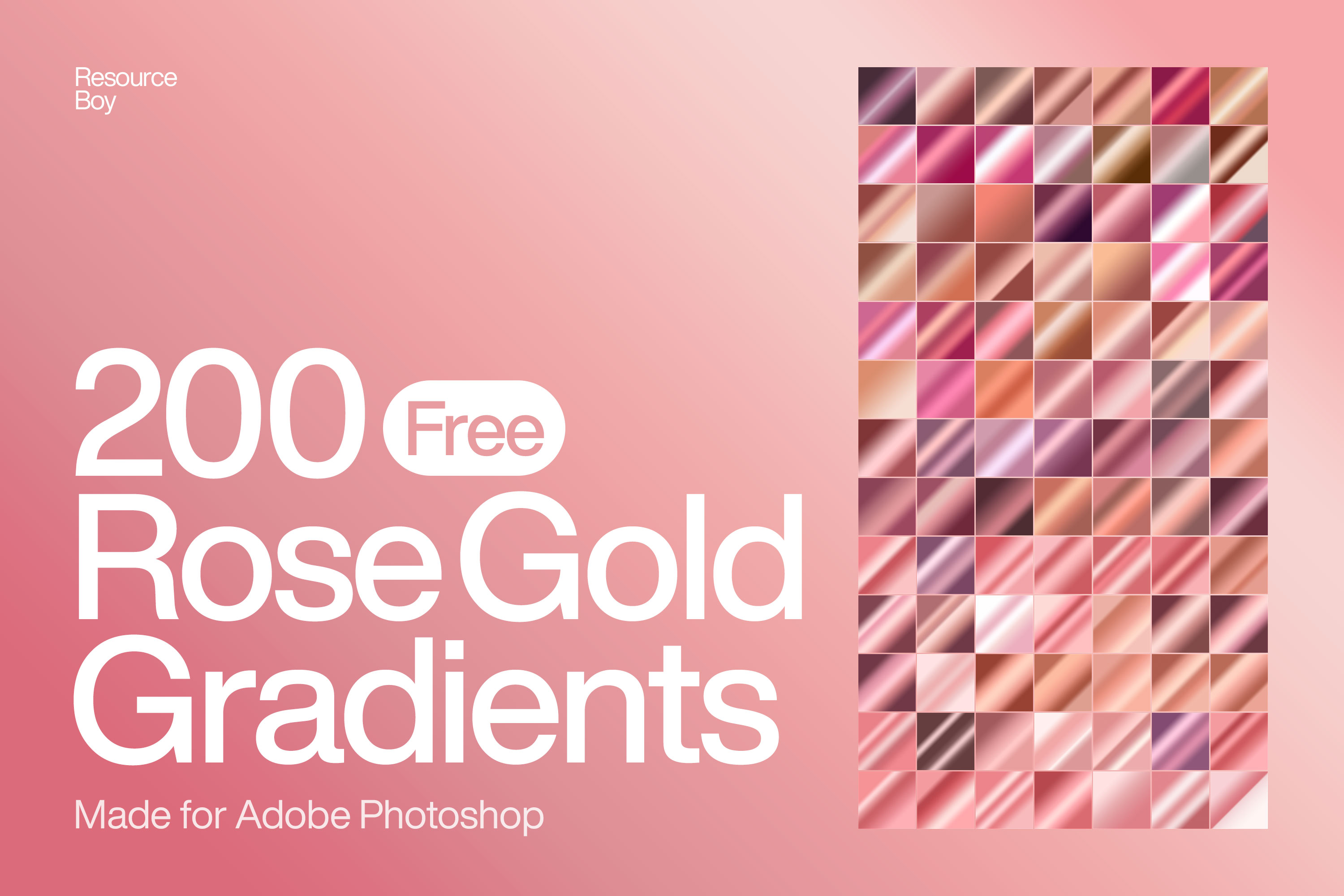 200 Rose Gold Photoshop Gradients FREE Resource Boy