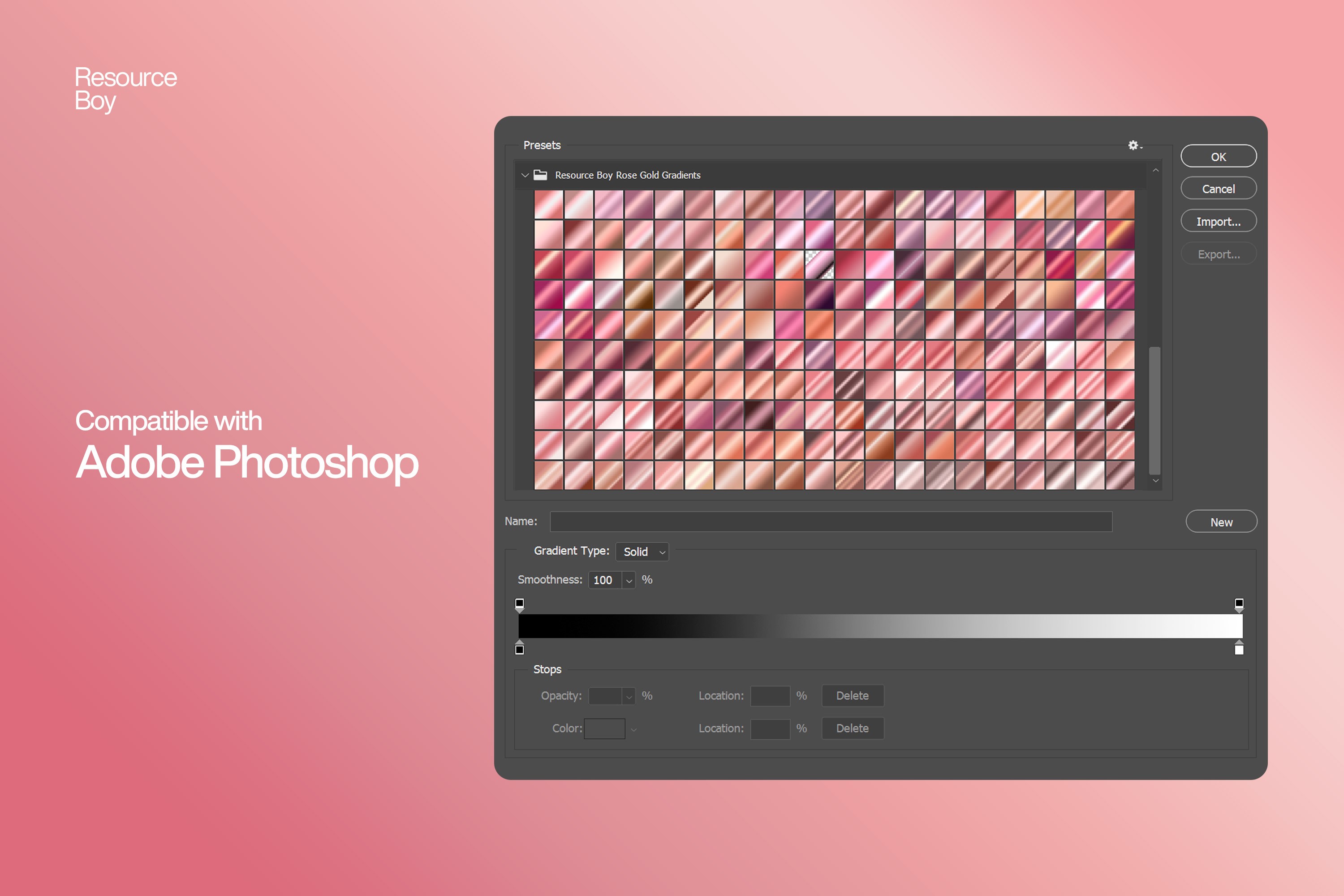 Free Rose Gold Gradients for Photoshop