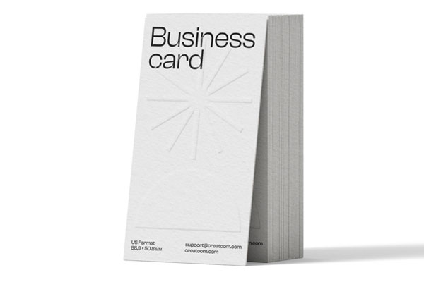 Standing Minimalistic Business Cards Mockup FREE PSD