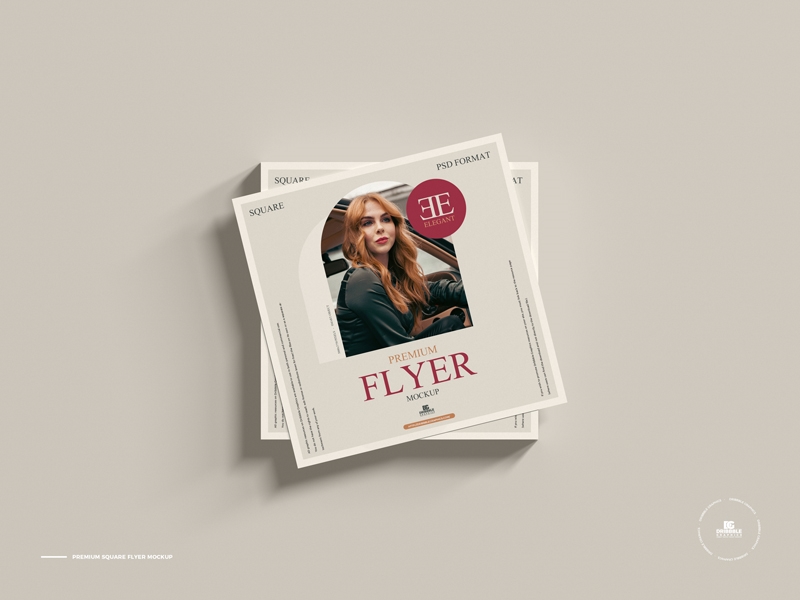 Top View Square Flyer Mockup FREE PSD