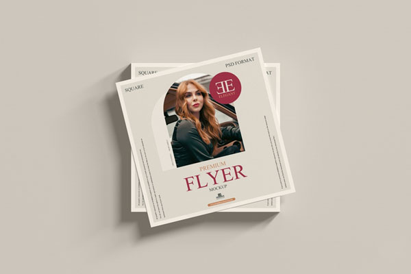 Top View Square Flyer Mockup FREE PSD