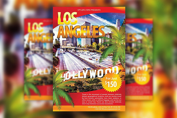 Tropical Border Urban Travel Agency Flyer Template FREE PSD