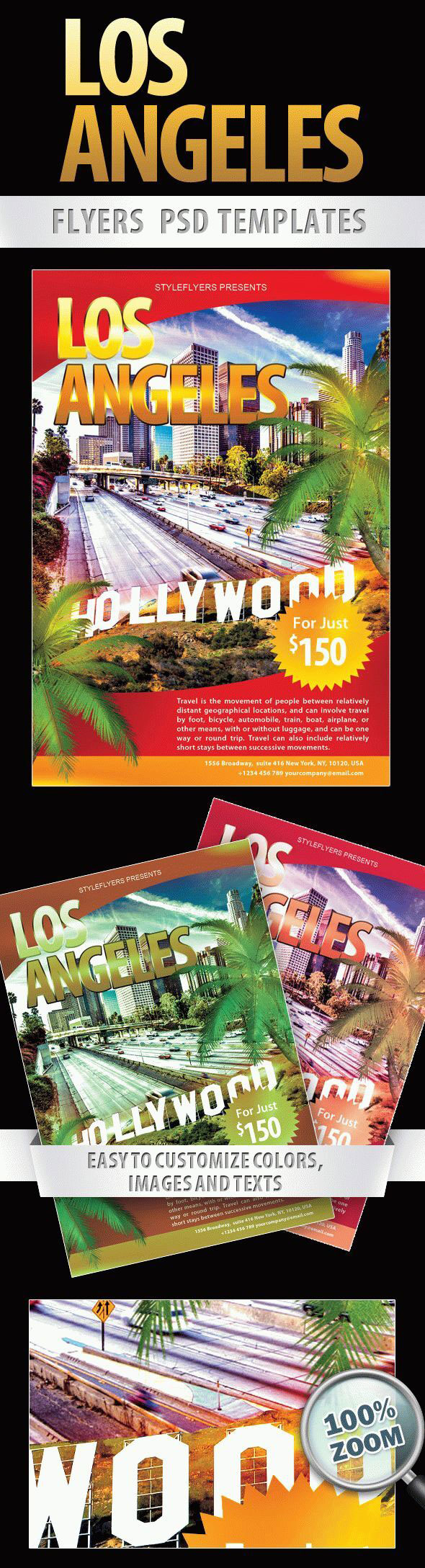 Tropical Border Urban Travel Agency Flyer Template FREE PSD