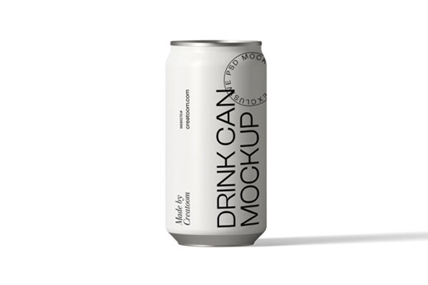Vertical Drink Can Mockup from a Front View FREE PSD