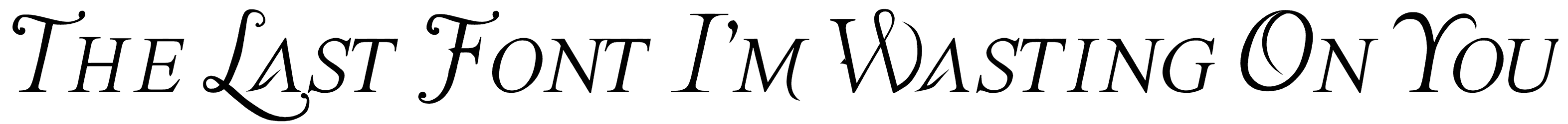 The Last Font Im Wasting On You Font