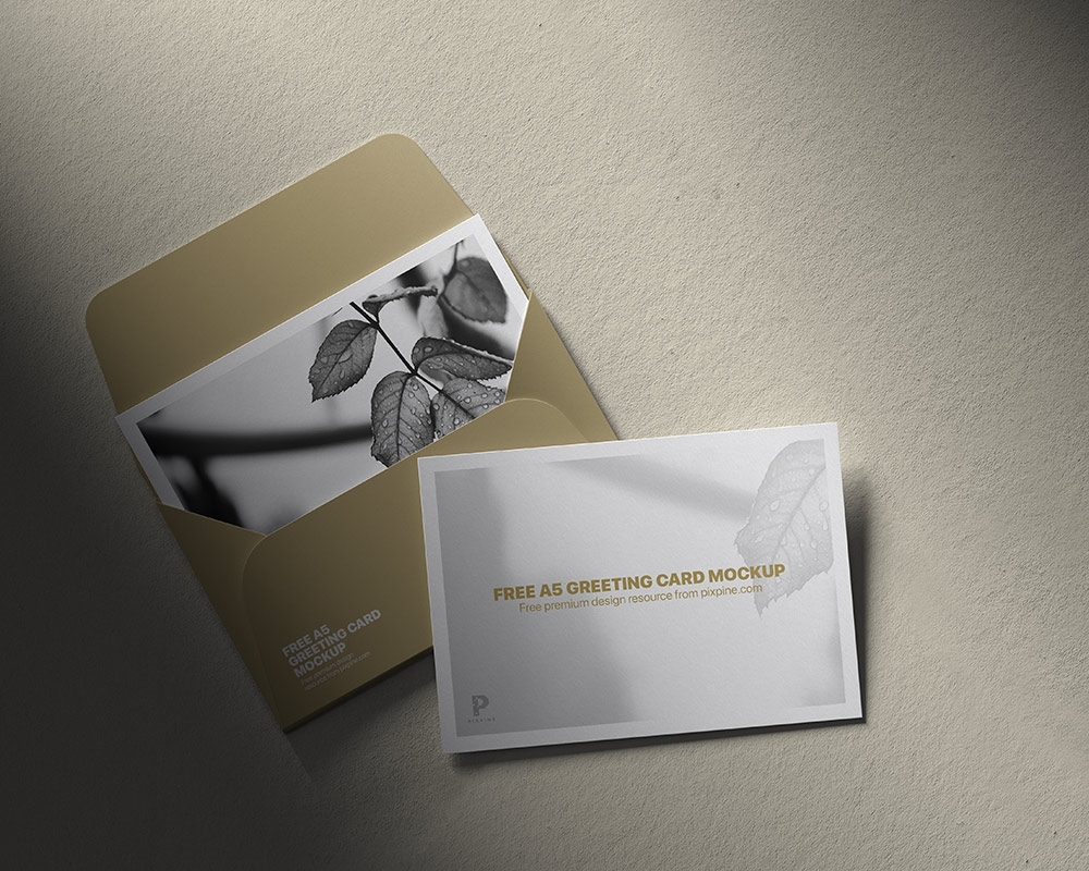 Premium PSD  Wedding invitation paper card mockup, leaned