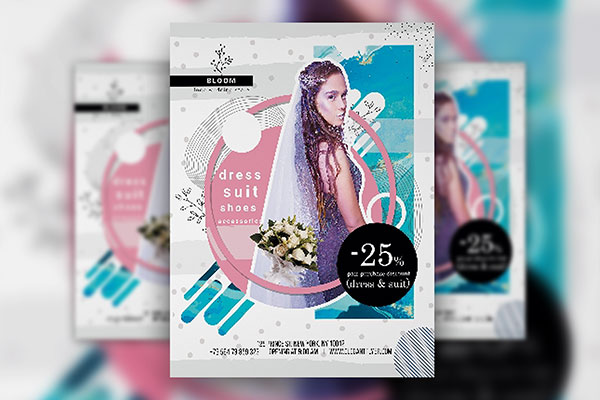 Abstract Wedding Store Flyer Template FREE PSD