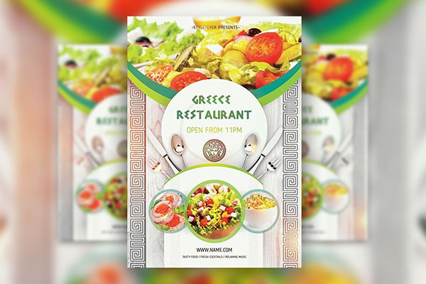 Bright Classic Restaurant Flyer Template FREE PSD