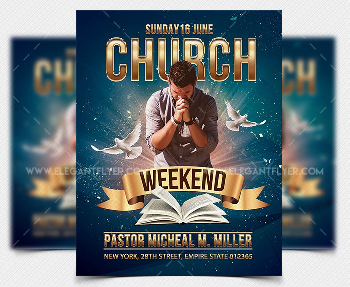Bright Sparkly Church Event Flyer Template Free Download | Resource Boy