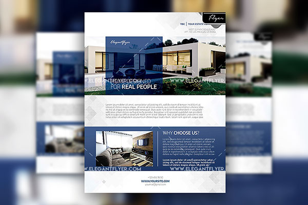 Classy Elegant Real Estate Flyer Template with a Faceebook Cover FREE PSD