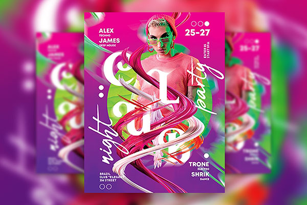 Creative Colorful Club Party Flyer Template FREE PSD