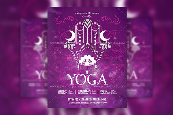 Creative Pattern Yoga Flyer Template and Facebook Cover FREE PSD