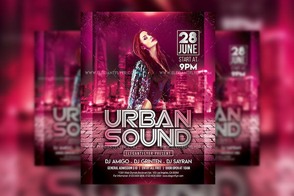 Dark Urban Nightclub Party Flyer and Facebook Cover Template FREE PSD