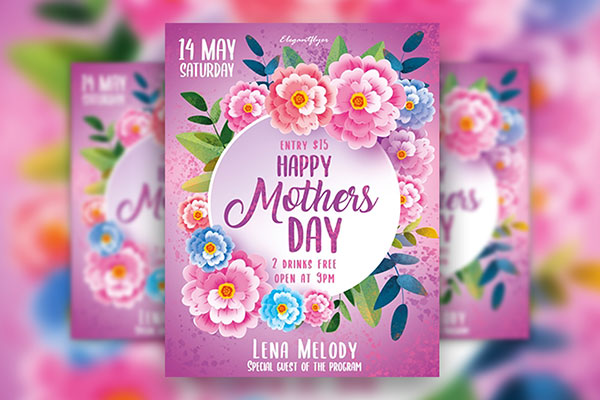 Floral Elegant Mother's Day Flyer Template Free Download | Resource Boy