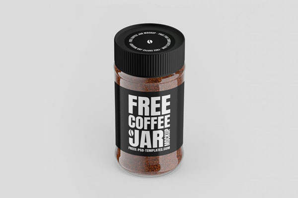 150g Glass Jar with Instant Coffee Mockup - Front View - Free