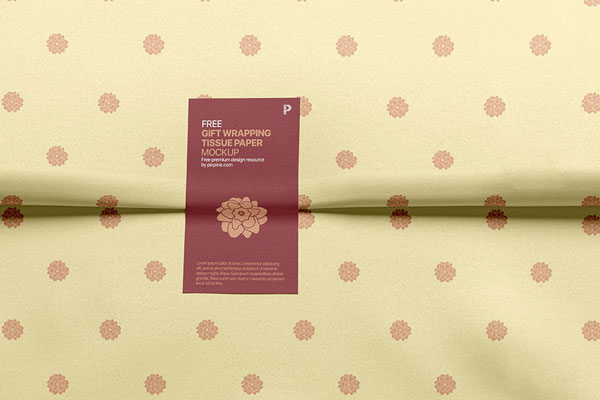 Front View of a Folded Wrapping Tissue Paper Mockup (FREE) - Resource Boy