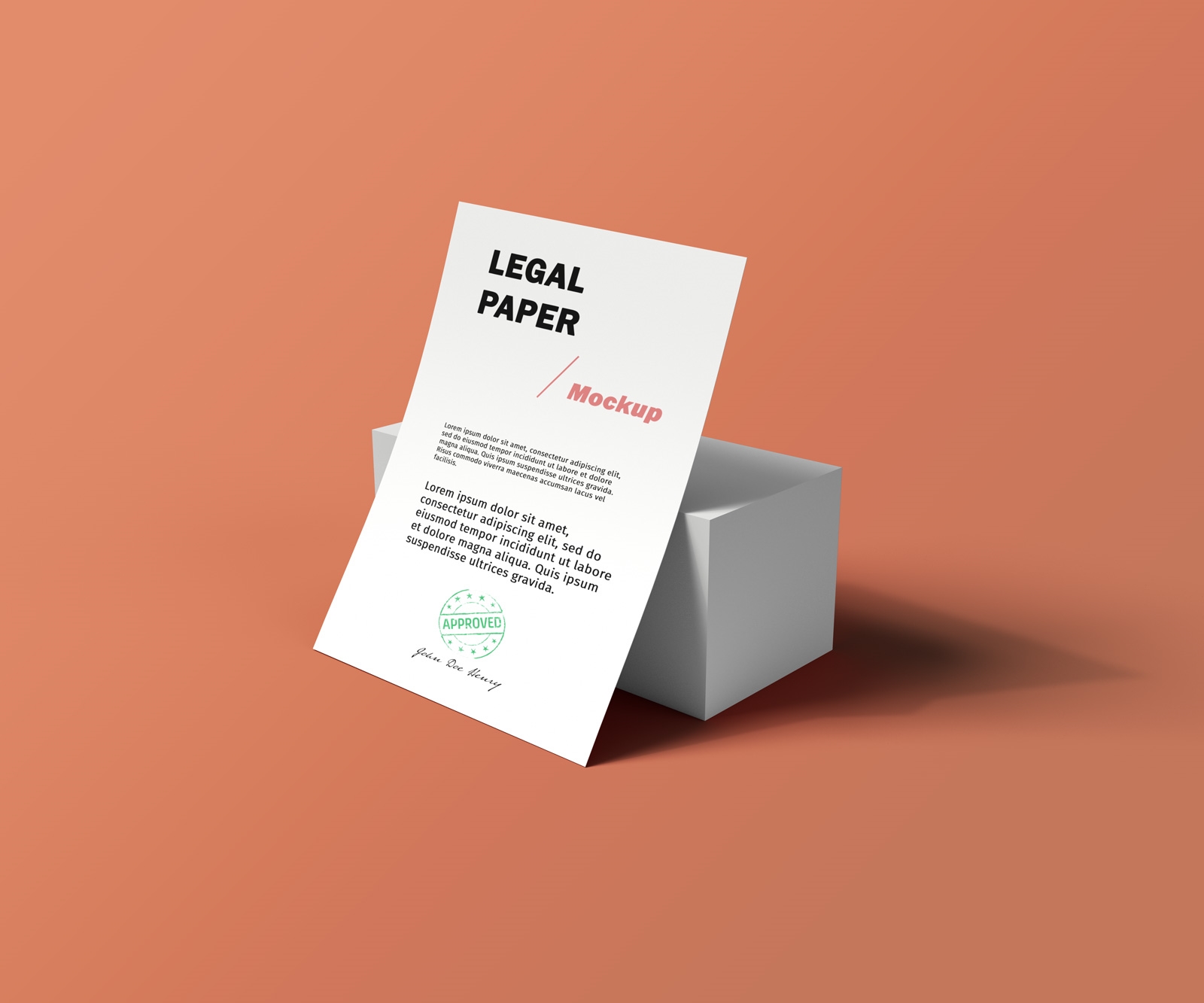 Front View of a Legal A4 Paper Mockup FREE PSD