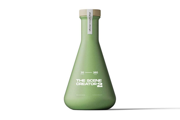 Front View of a Mini Bottle Mockup FREE PSD