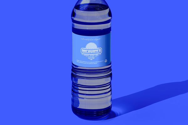 Front View of a Plastic Water Bottle Mockup FREE PSD