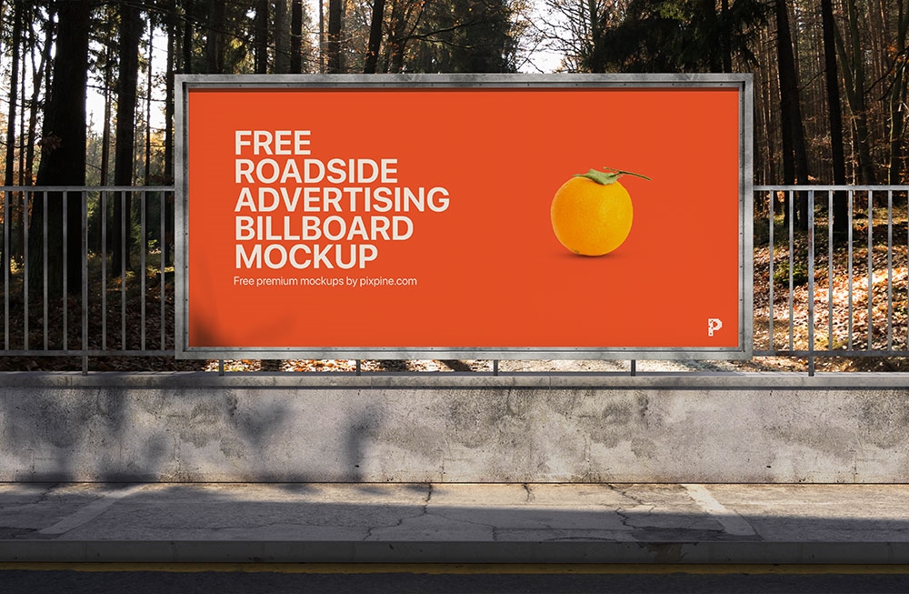 front-view-of-a-roadside-vertical-advertising-billboard-mockup-free