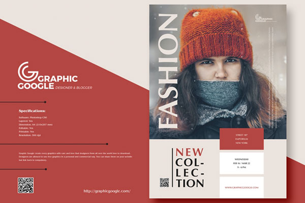 Grid Clean Fashion New Collection Flyer Template FREE PSD
