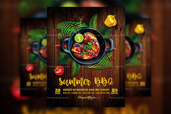 Barbecue Flyer Plus Ticket Template Bundle Vol 2 by Godserv