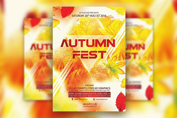 Leafy Autumn Fest Flyer Template FREE PSD