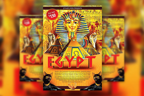 Luxurious Golden Egypt Story Travel Party Flyer Template FREE PSD