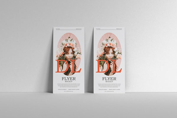 Mockup Showing 2 Standing Branding Flyers FREE PSD