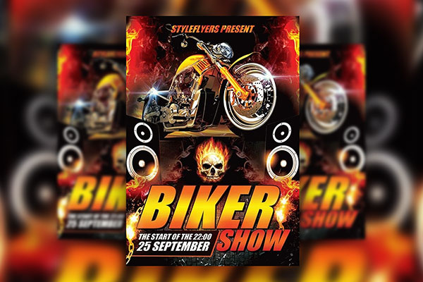 Modern Biker Show Flyer Template Free Download | Resource Boy