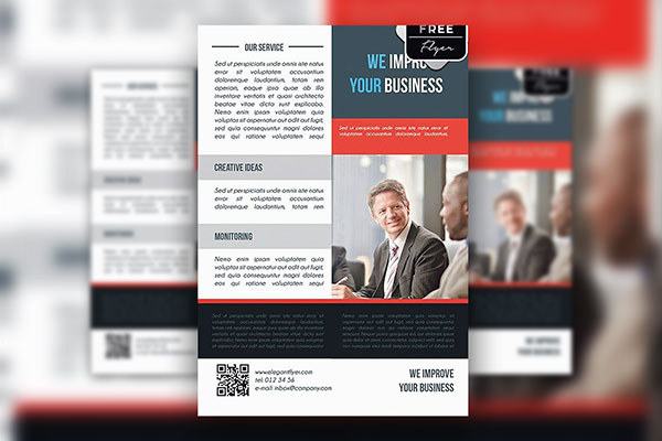 Modern Business Promotion Flyer and Facebook Cover Template FREE PSD