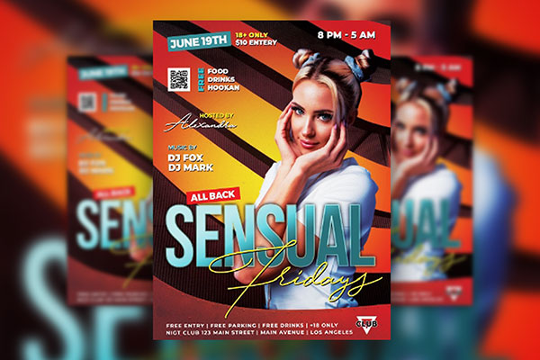 Modern Classy Sensual Fridays Flyer Template FREE PSD