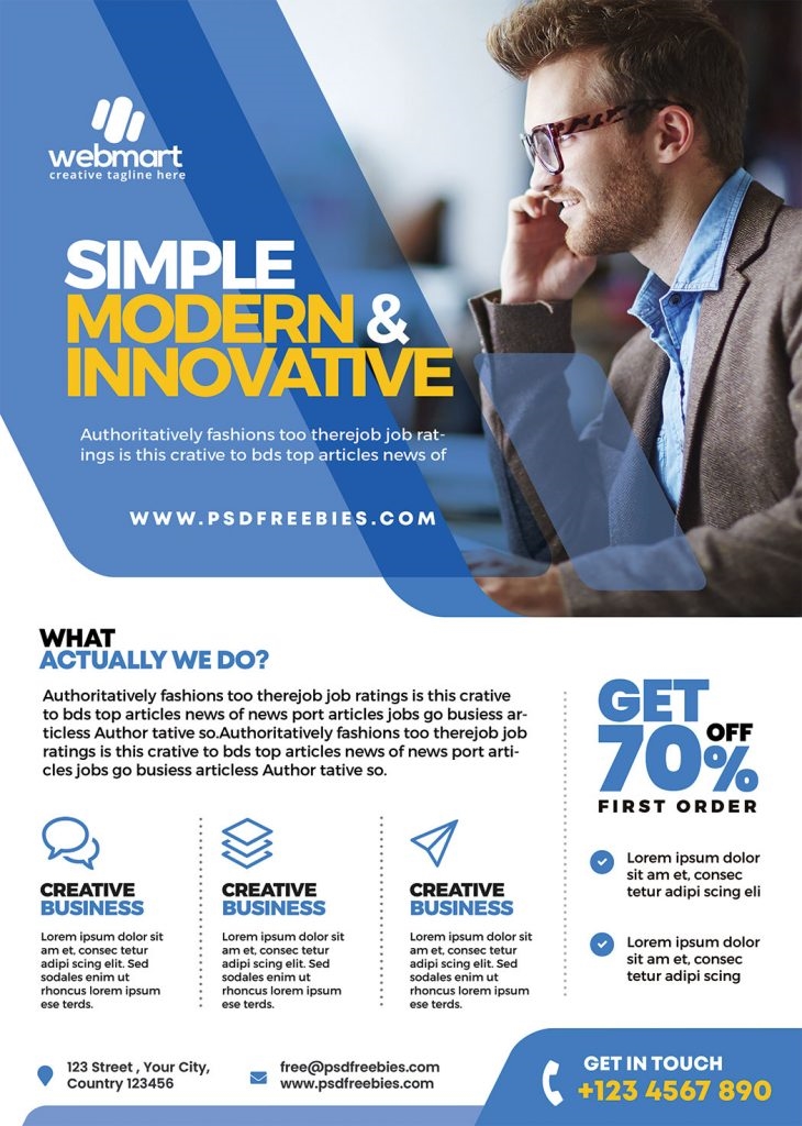 Modern Corporate Promotion Flyer Template FREE PSD