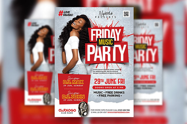 Modern Fancy Weekend Club Party Flyer Template (FREE) - Resource Boy