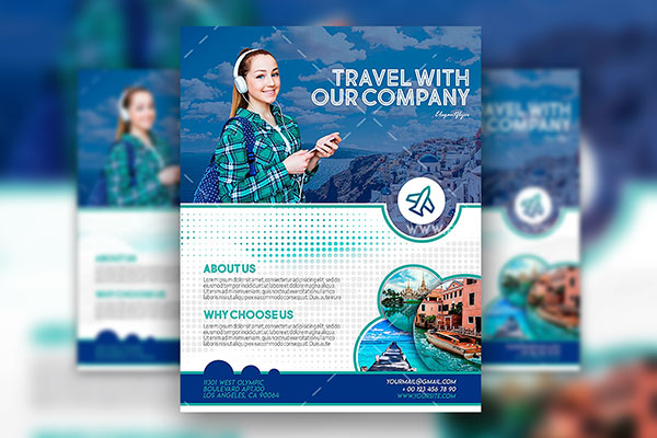 Modern Photo Travel Agency Flyer, Facebook Cover, and Instagram Post Template FREE PSD