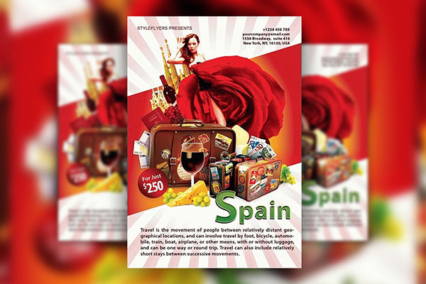 Modern Spain Travel Flyer Template FREE PSD