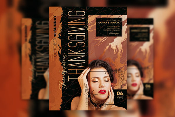 Modern Thanksgiving Day Flyer Template FREE PSD