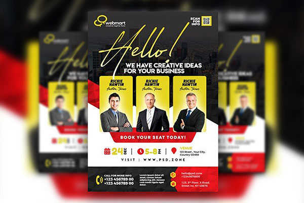 Modern Urban Business Seminar Flyer Template FREE PSD