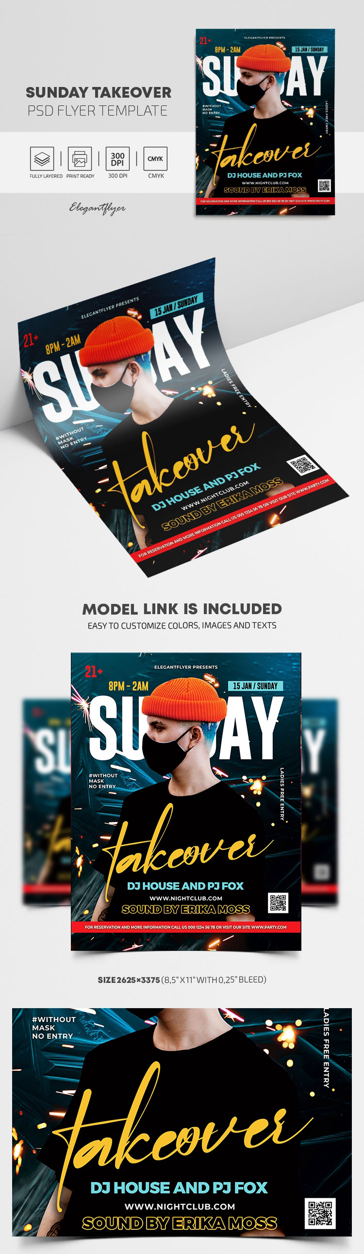 Modern Urban Sunday Takeover Event Flyer Template FREE PSD