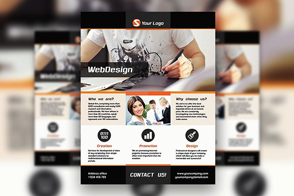 Modern Website Design Agency Flyer and Facebook Cover Template FREE PSD