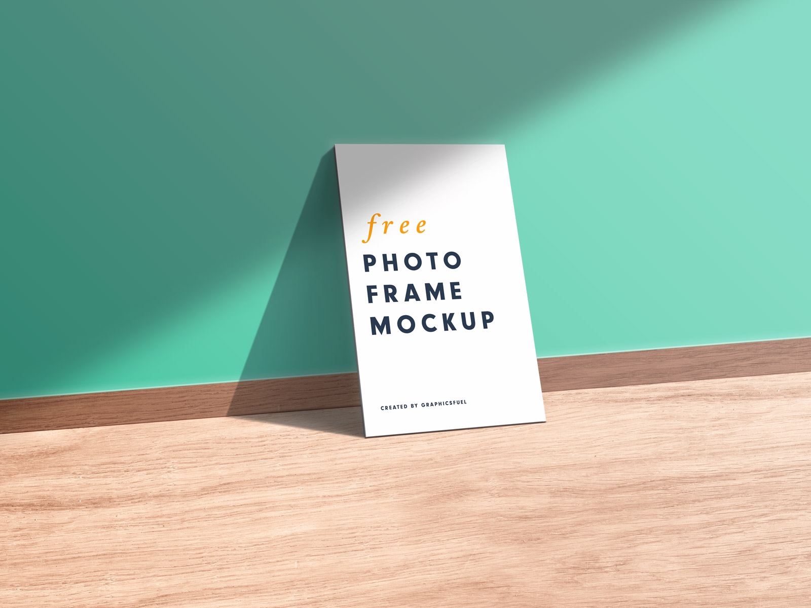 Perspective View of an Interior Photo Frame Mockup FREE PSD