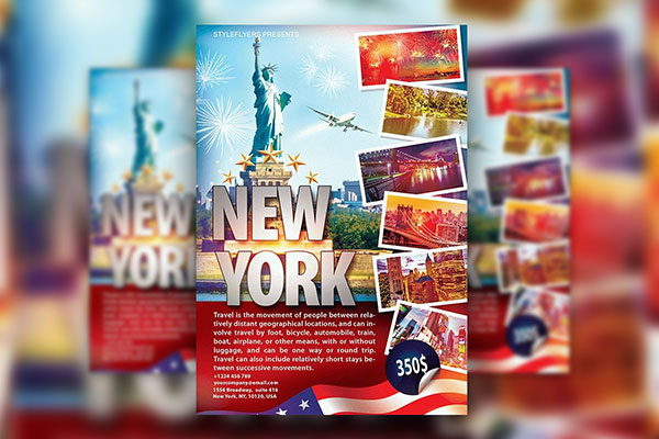 Realistic Grid New York Flyer Template FREE PSD