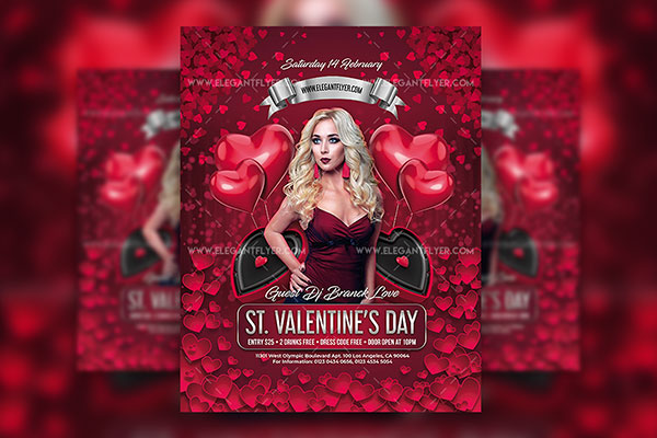 Red brazilian valentines day poster template image_picture free