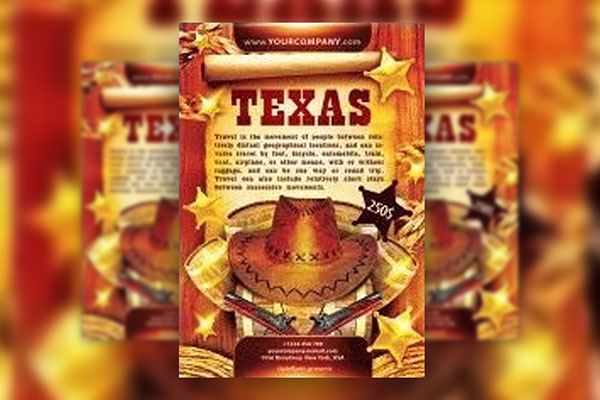 Retro Classic Texas Event Flyer Template FREE PSD
