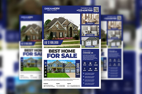 Clean Real Estate Flyer and Facebook Cover Templates (FREE) - Resource Boy