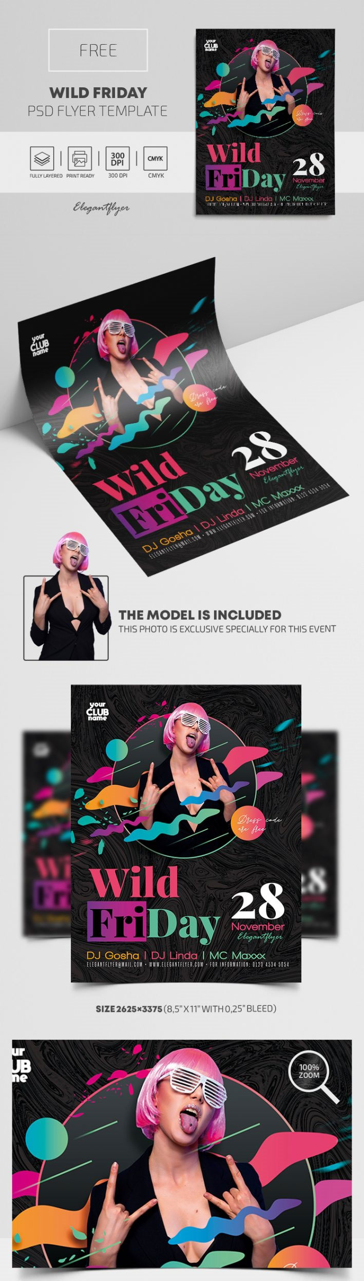 Splash Wild Friday Club Party Flyer Template Free Download | Resource Boy