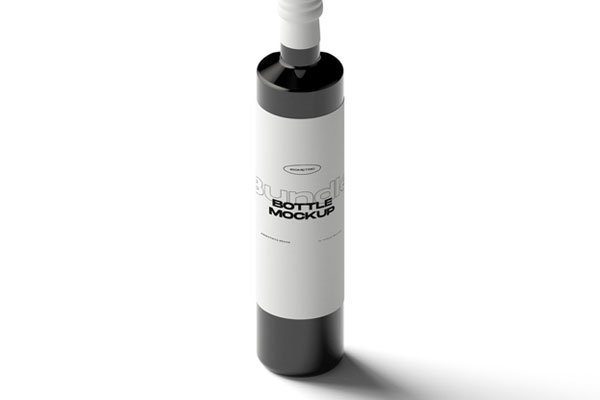 Standing Minimalistic Plastic Bottle Mockup FREE PSD