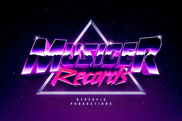 Synthwave 80s Text and Logo Effect FREE PSD