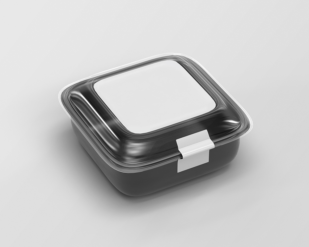 Top Side View of Square Disposable Food Container Mockup FREE PSD